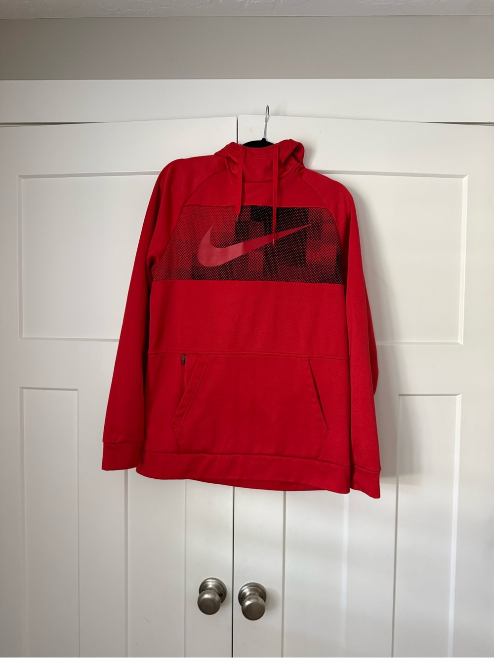 Nike Red Men's Turtleneck Pullover with Logo